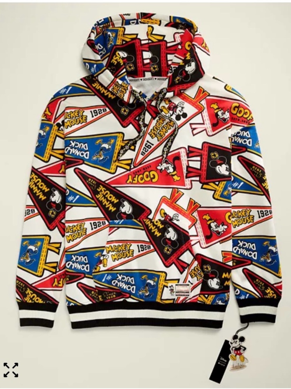 Disney Macy’s Character Patchwork Pullover Hoodie Size Large